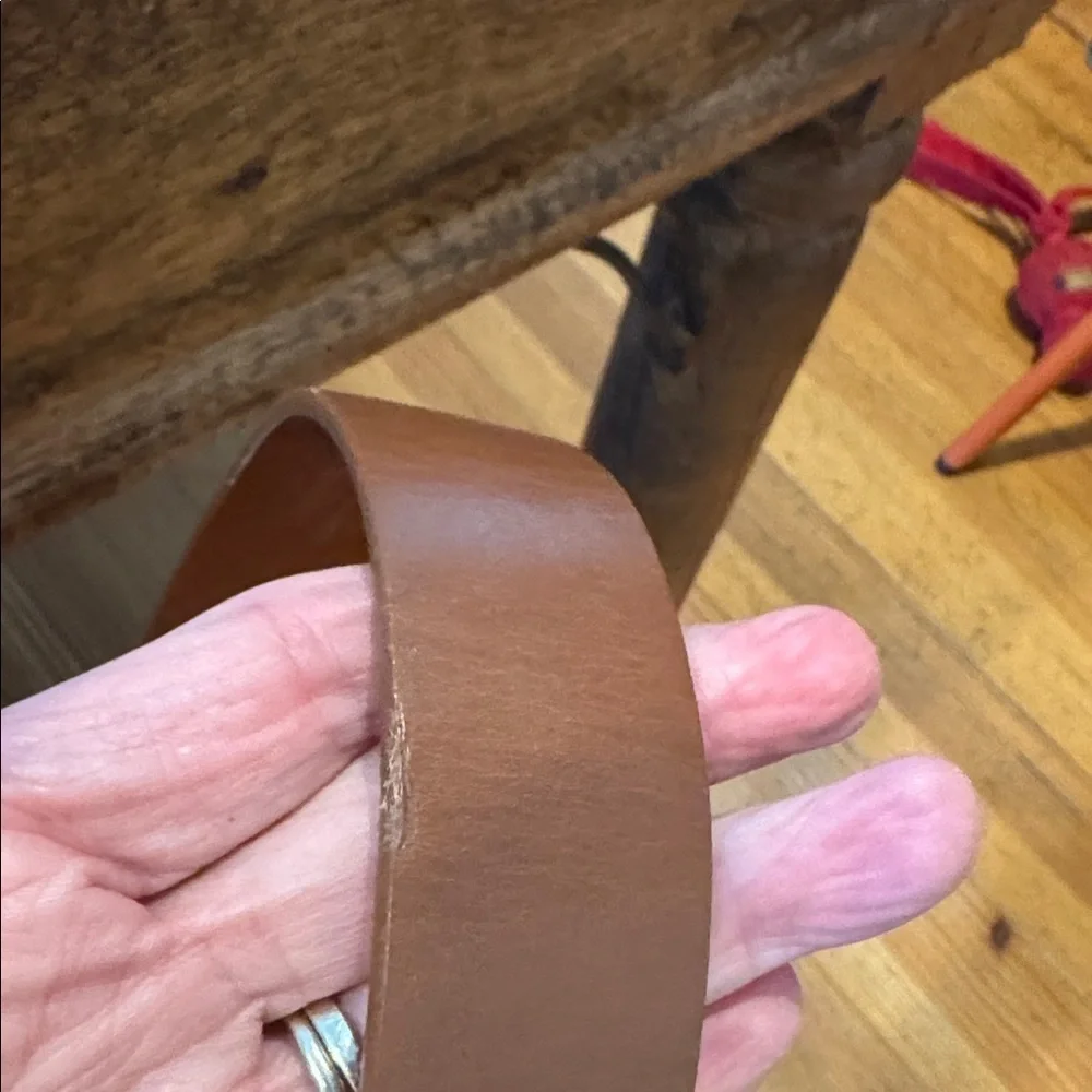 Winchester brown leather belt with solid brass buckle